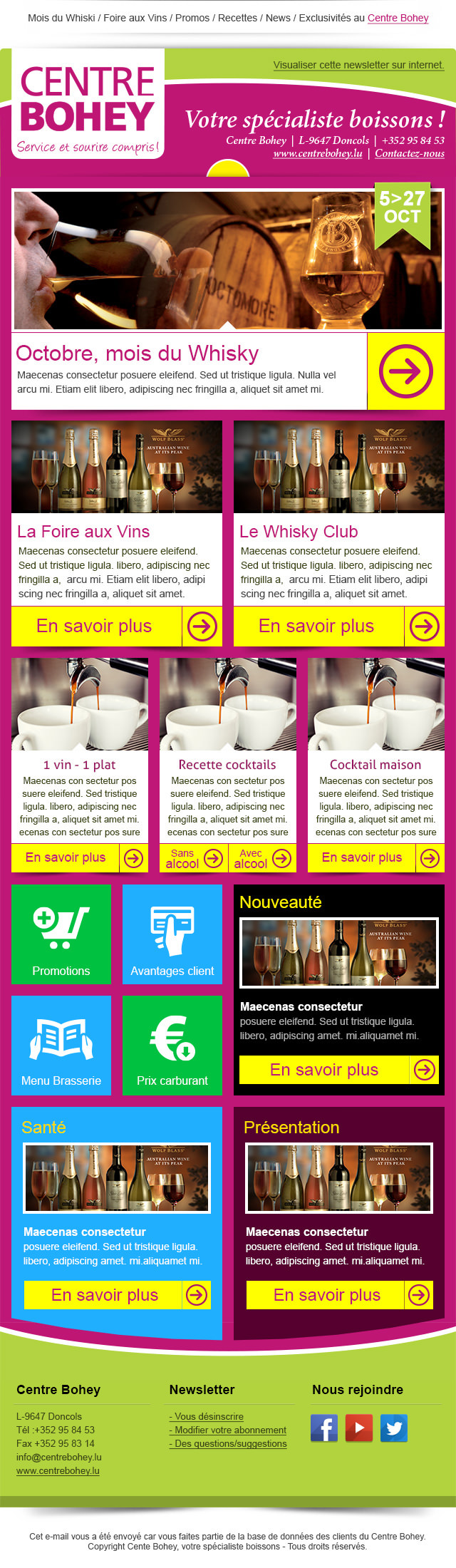 Création de la newsletter du Centre Bohey